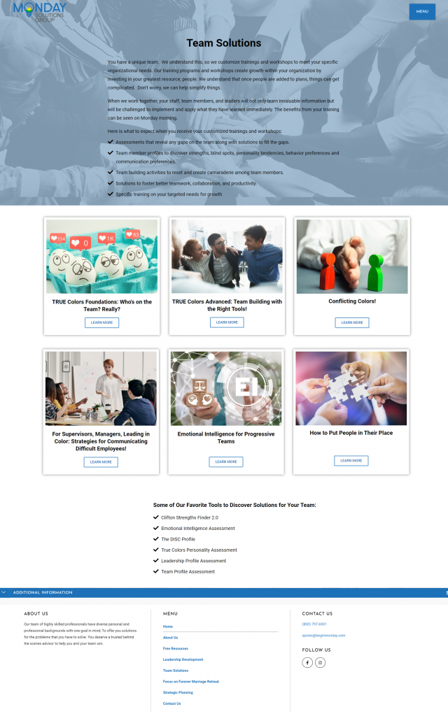 Consultant Website Redesign 2